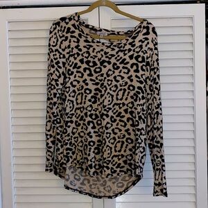 White Birch - Long Sleeve, Leopard Print w/ cutout detail in back